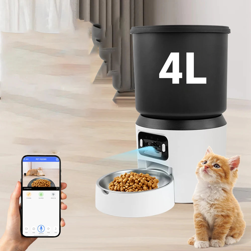 cat feeder with high-definition camera